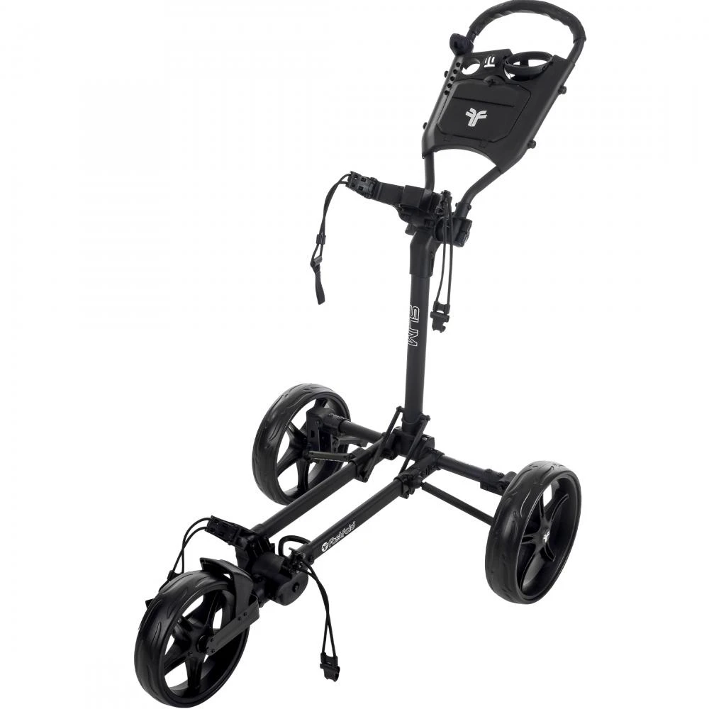 Fastfold Slim Golf Cart Trolley Black/Charcoal 1 Fastfold Slim Golf Cart Trolley Black/Charcoal