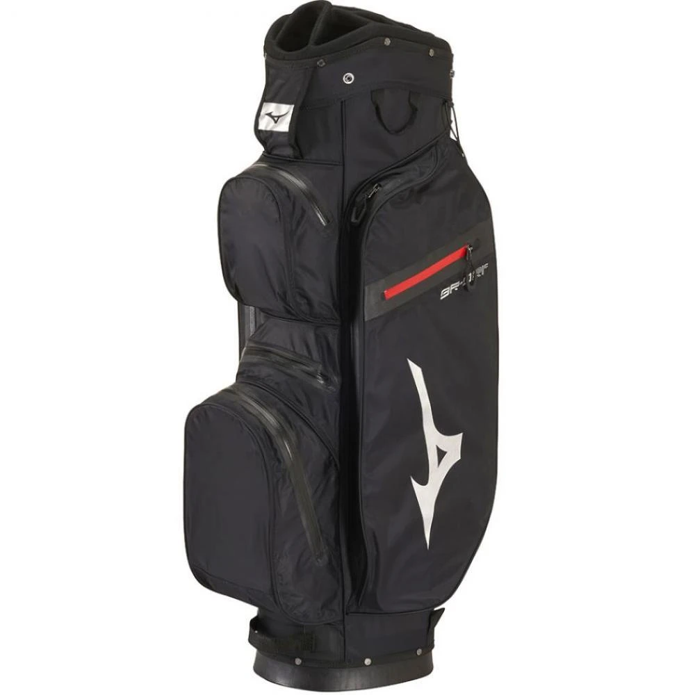 Mizuno BR-Dri Waterproof Cart Bag Staff Black/Silver 1 Mizuno BR-Dri Waterproof Cart Bag Staff Black/Silver