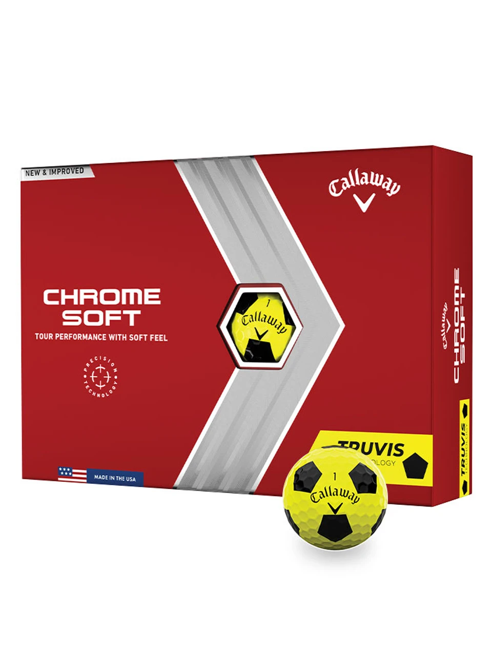 Callaway Chrome Soft Truvis Golf Balls Yellow Black 1 Callaway Chrome Soft Truvis Golf Balls Yellow Black