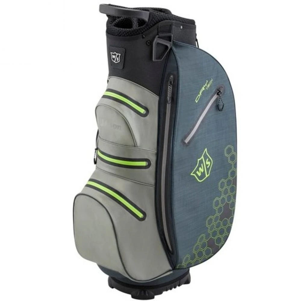 Wilson Golf Dry Tech II Cart Bag Grey/Lime WGB4908GR+ 1 Wilson Golf Dry Tech II Cart Bag Grey/Lime WGB4908GR+