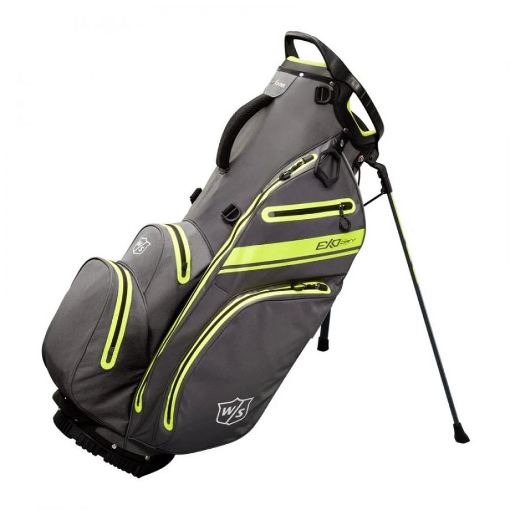 Wilson Exo Dry Waterproof Stand Bag Grey Citron WG4003903 1 Wilson Exo Dry Waterproof Stand Bag Grey Citron WG4003903
